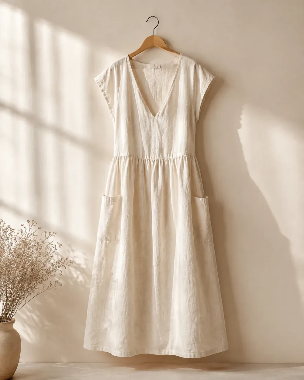 Vestido midi de lino